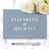 Élégant Monogramme Dusty Mariage bleu