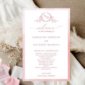 Élégant Monogramme Dusty Rose Wedding Programme