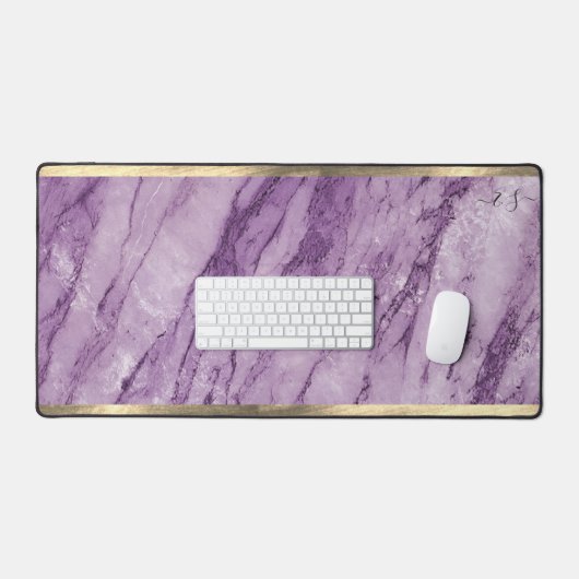 Élégant Monogramme en marbre violet doré (Clavier et souris)