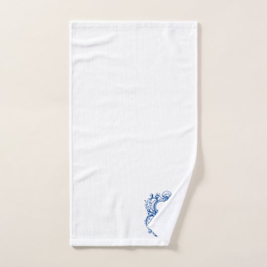 Élégant Monogramme En Mer Shell Cartouche Modèle (Serviette à main)