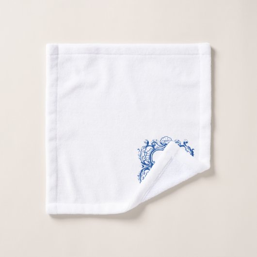 Élégant Monogramme En Mer Shell Cartouche Modèle (Gant de toilette)