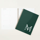 Élégant Monogramme et nom Emerald Green Personnali (Devant avec enveloppe)