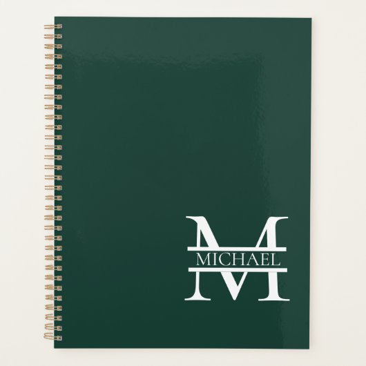 Élégant Monogramme et nom Emerald Green Personnali (Devant)