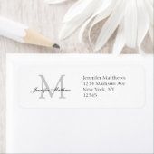 Élégant Monogramme Étiquettes de adresse simples (En situation)