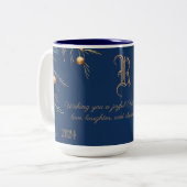 Élégant Monogramme Famille Mug de Noël avec messag (Devant gauche)