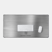 Élégant Monogramme Faux Argent Brossé Metallic (Clavier et souris)