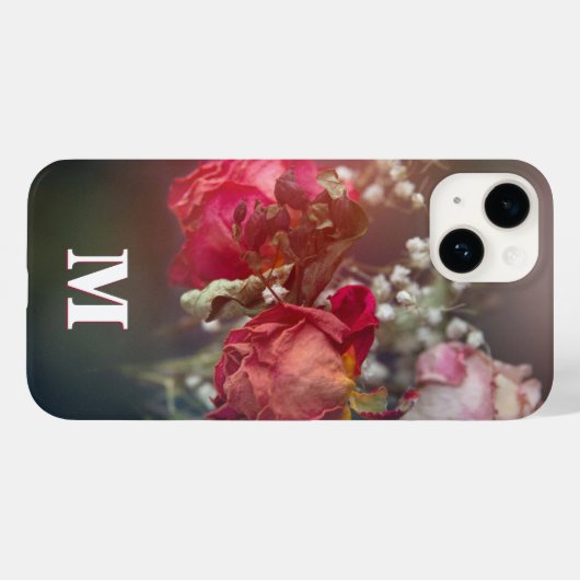 Élégant Monogramme Fleurs séchées coque iphone per (Verso (horizontal))