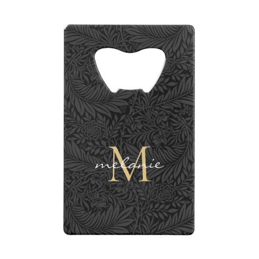 Élégant Monogramme Floral Or Noir (Devant)