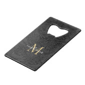 Élégant Monogramme Floral Or Noir (Dos Angle)