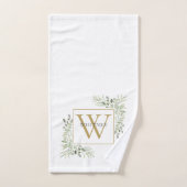Élégant monogramme floral verdure en or (Serviette à main)