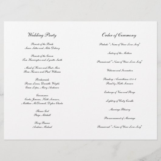 Élégant Monogramme Formal Folded Wedding Programme (Dos)