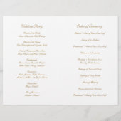 Élégant Monogramme Formel Programme de Mariage en (Dos)