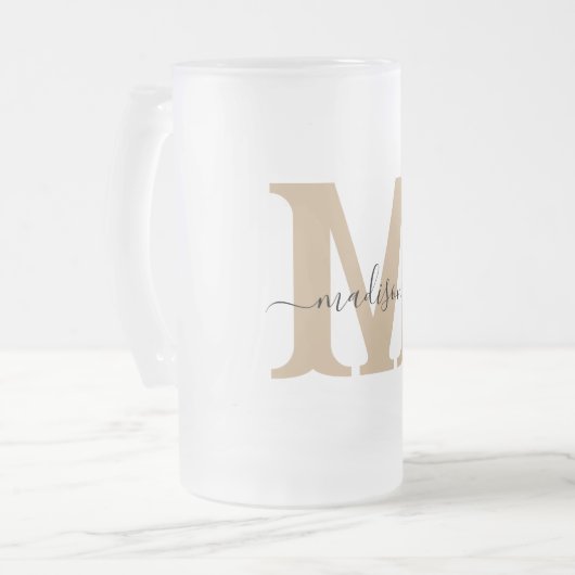 Élégant Monogramme Gelé Beer Mug (Devant gauche)