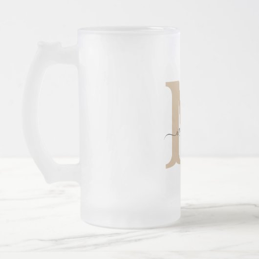 Élégant Monogramme Gelé Beer Mug (Gauche)