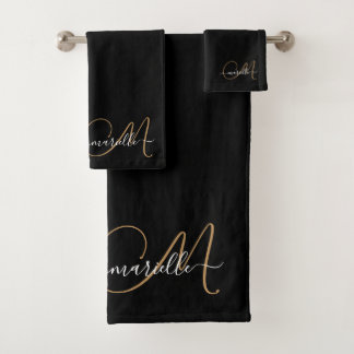 Élégant Monogramme Gold Nom de script