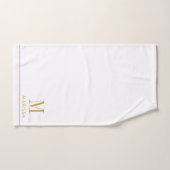 Élégant Monogramme Gold Nom de script Blanc (Serviette à main)