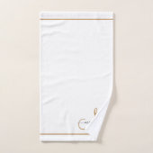 Élégant Monogramme Gold Nom de script Blanc (Serviette à main)