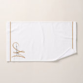 Élégant Monogramme Gold Nom de script Blanc (Serviette à main)