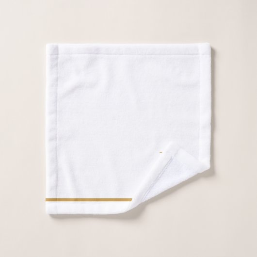 Élégant Monogramme Gold Nom de script Blanc (Gant de toilette)