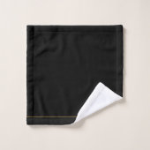 Élégant Monogramme Gold Nom Noir (Gant de toilette)