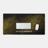 Elégant Monogrammé Gold Shine Stars Desk Mat (Clavier et souris)
