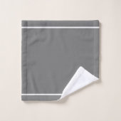 Élégant Monogramme gris blanc Nom du script (Gant de toilette)