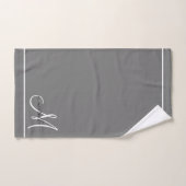 Élégant Monogramme gris blanc Nom du script (Serviette à main)