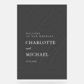 Élégant, Monogramme, Gris, Transparent, Mariage (Recto)