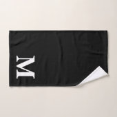 Élégant monogramme initial à pois noir et blanc (Serviette à main)
