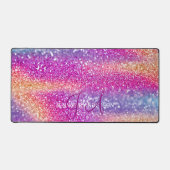 Élégant Monogramme initial Colorful Glit Desk Mat (Recto)
