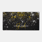 Élégant Monogramme initial Gold étoiles Desk Mat (Recto)
