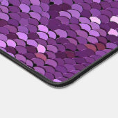 Élégant Monogramme initial Purple Sequin Desk Mat (Coin)