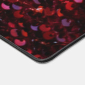 Élégant Monogramme initial Red Sequins Desk Mat (Coin)
