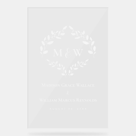 Élégant Monogramme Initiales couronne Mariage de c (Recto)