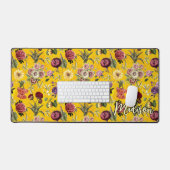 Élégant monogramme jaune à motif floral (Clavier et souris)
