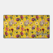 Élégant monogramme jaune à motif floral (Recto)