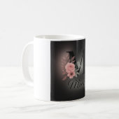 Élégant Monogramme M Mug - Coupe florale personnal (Devant gauche)
