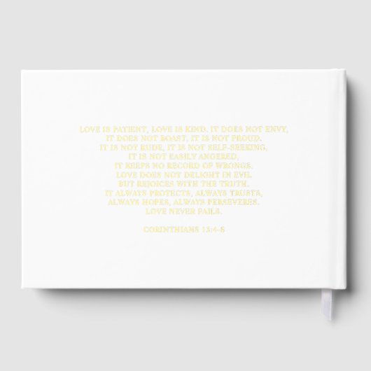 Élégant Monogramme Mariage blanc et or (Verso)