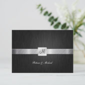 Elégant Monogramme Mariage carte RSVP (Debout devant)