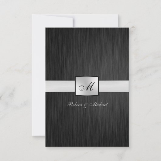 Elégant Monogramme Mariage carte RSVP (Devant)