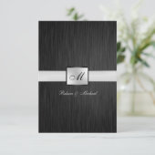 Elégant Monogramme Mariage carte RSVP (Debout devant)