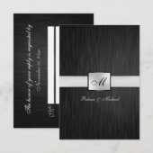 Elégant Monogramme Mariage carte RSVP (Devant / Derrière)