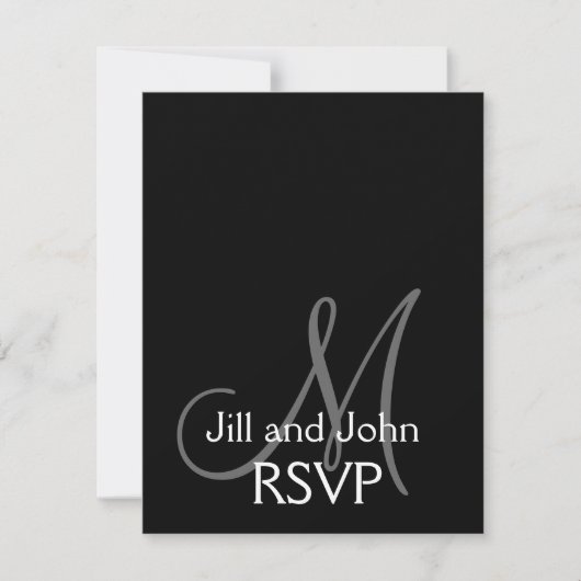 Elégant Monogramme Mariage carte RSVP (Devant)