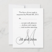Elégant Monogramme Mariage carte RSVP (Dos)