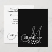 Elégant Monogramme Mariage carte RSVP (Devant / Derrière)
