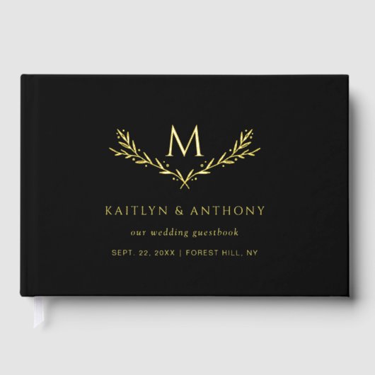 Élégant Monogramme Mariage de couronne Real (Recto)