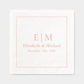 Élégant Monogramme Mariage de script Rose or (Recto)