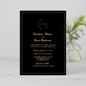 Élégant Monogramme Mariage Foil Invitation (Debout devant)