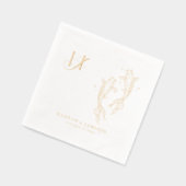 Élégant Monogramme | Mariage Poisson Koi Or (Gauche)