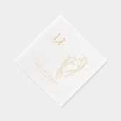 Élégant Monogramme | Mariage Poisson Koi Or (Droite)